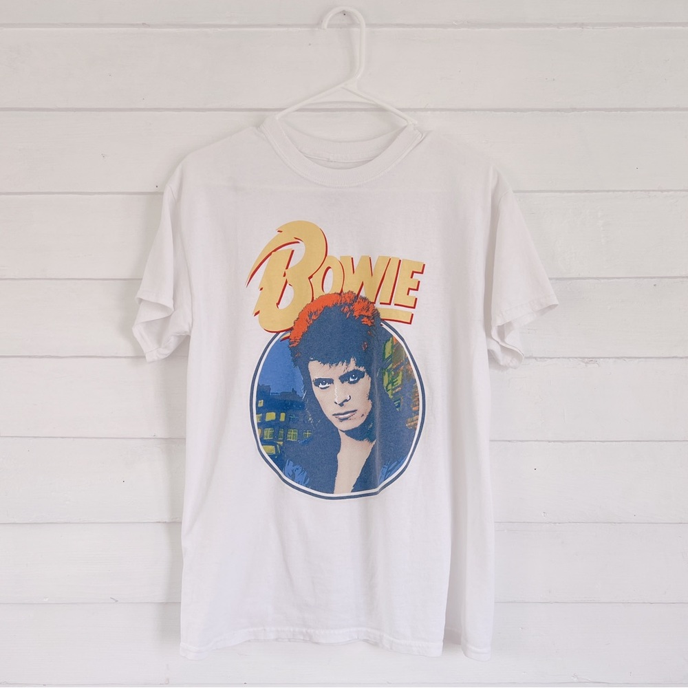 White David Bowie Distressed Rock N Roll Shirt ⚡️